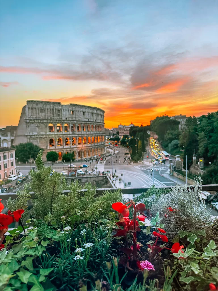 image of rome colosseum at sunset
