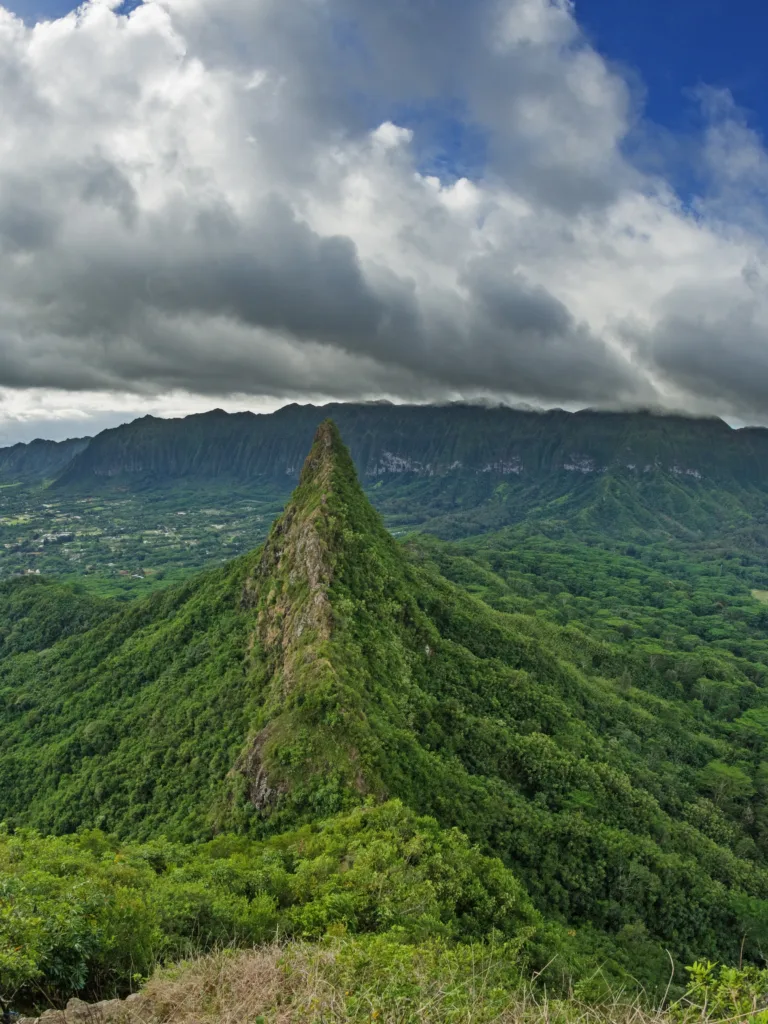 image of Mt. Olomana Three Peaks Hike Trail, one of the best sunset hikes on oahu