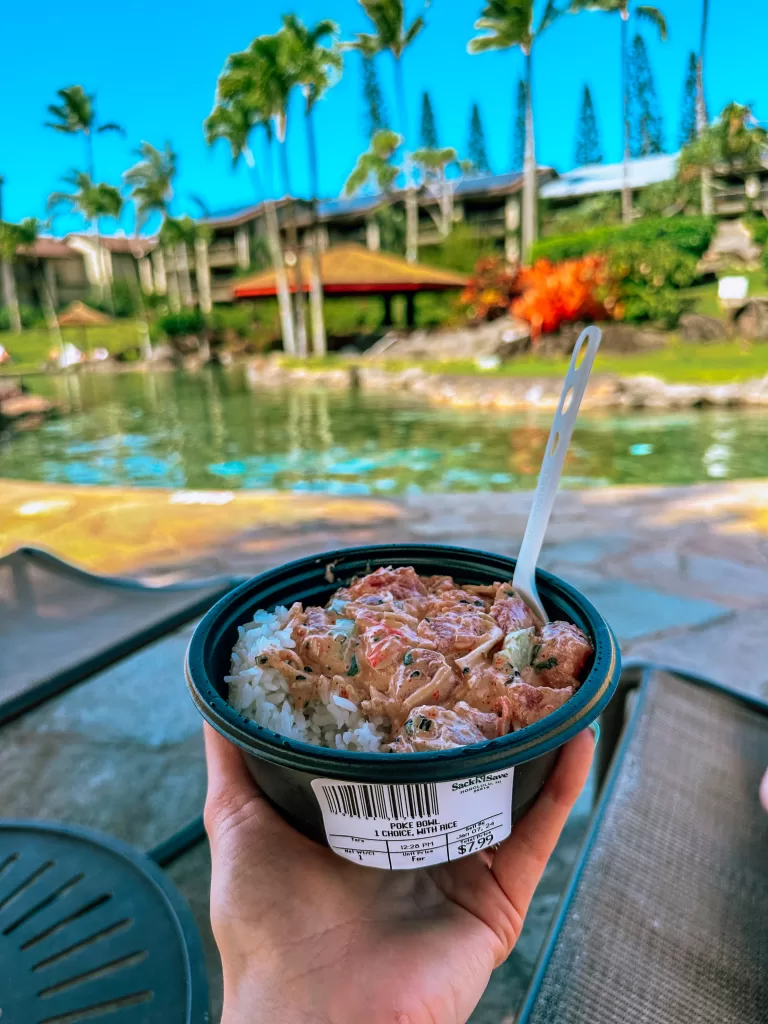 image of poke bowl in kauai for casual lunch