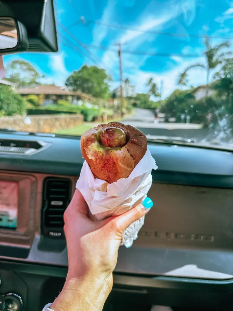 image of puka dog hawaiian hot dog kauai