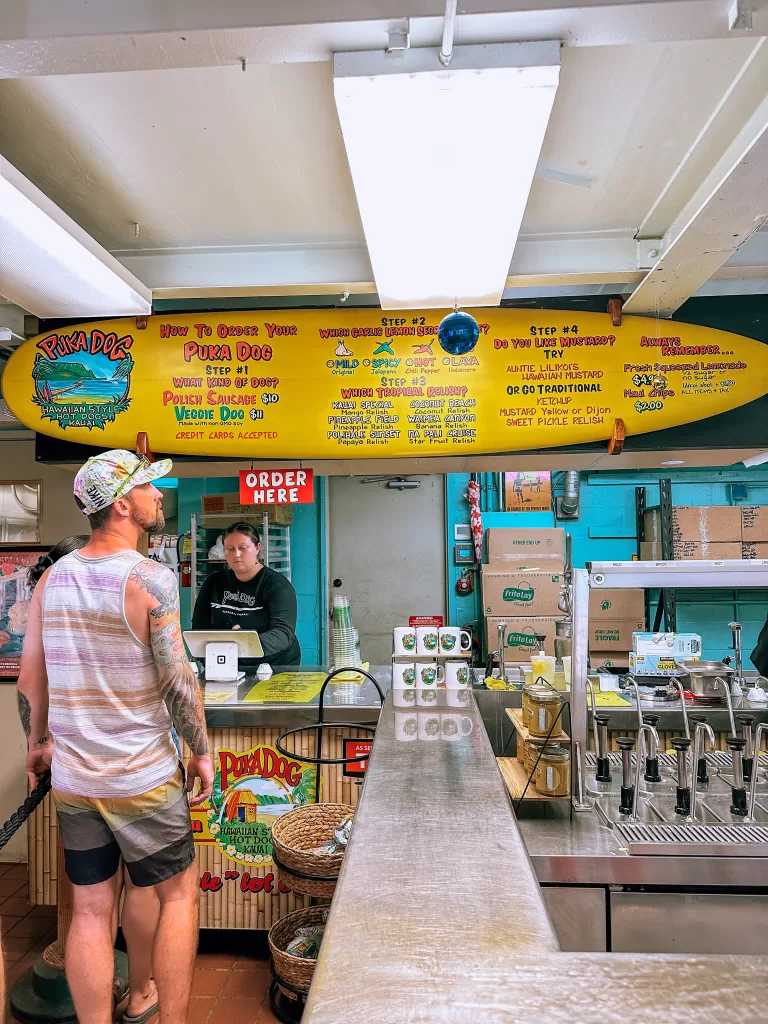 image of the inside of puka dog kauai