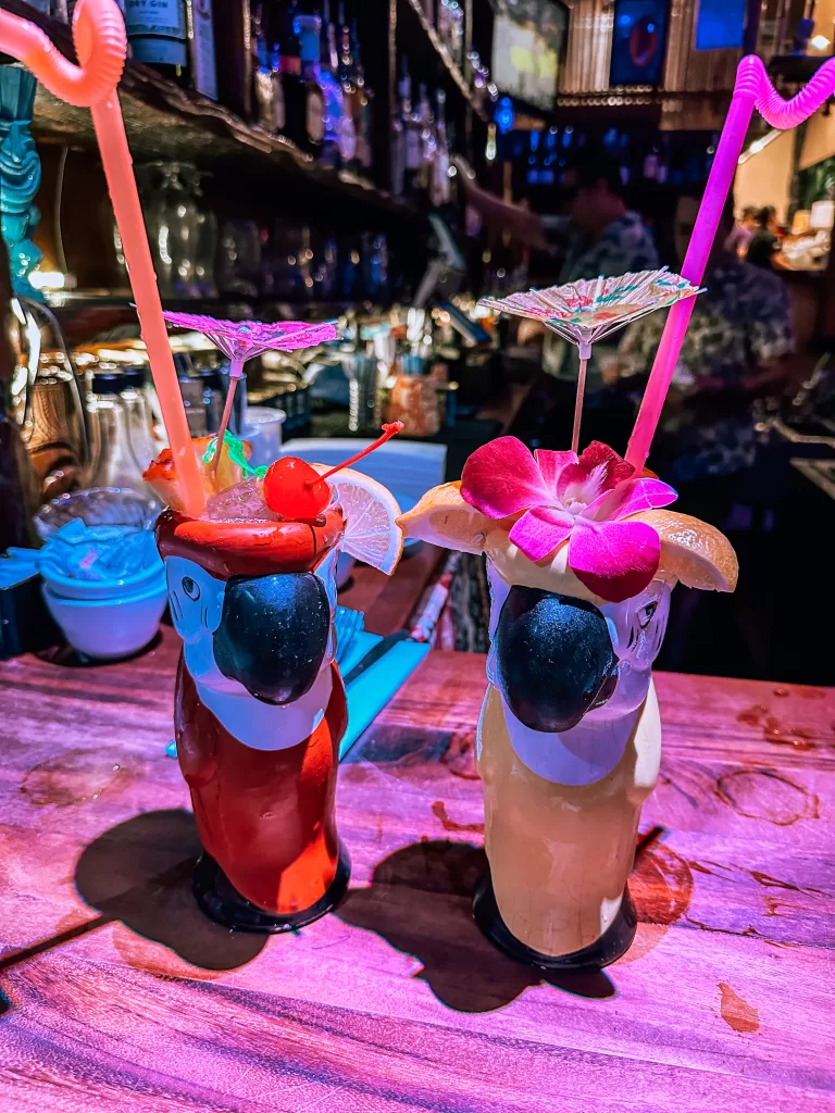 image of cocktails at tiki iniki in princeville kauai