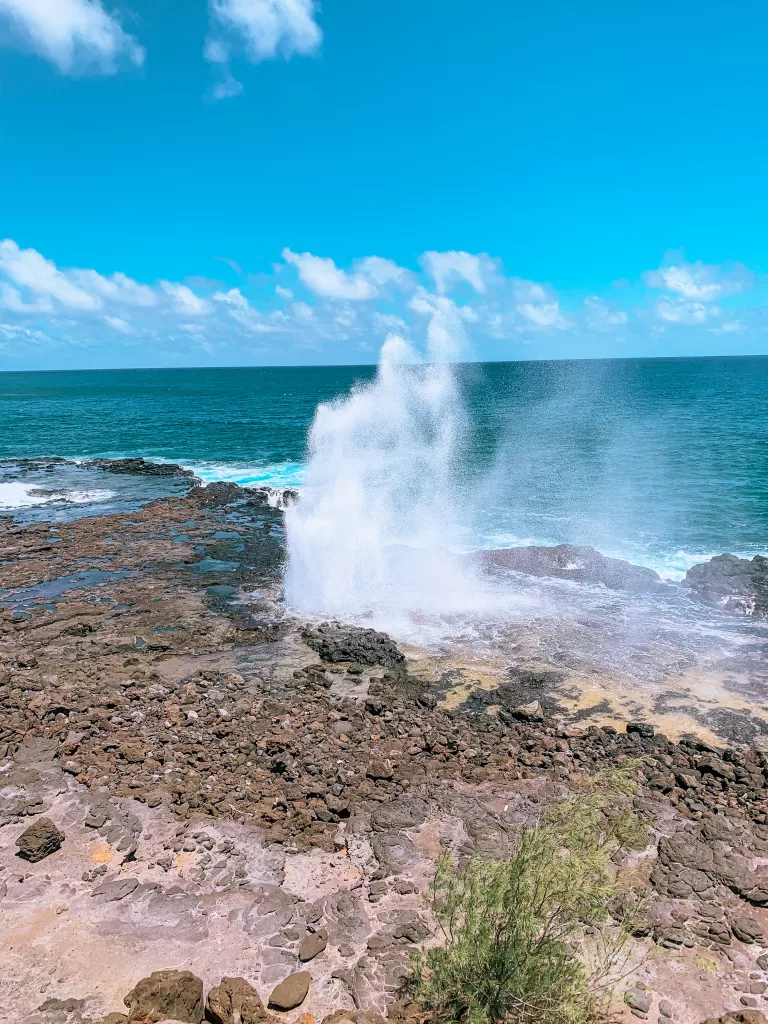 image of spouting horn blowhole kauai