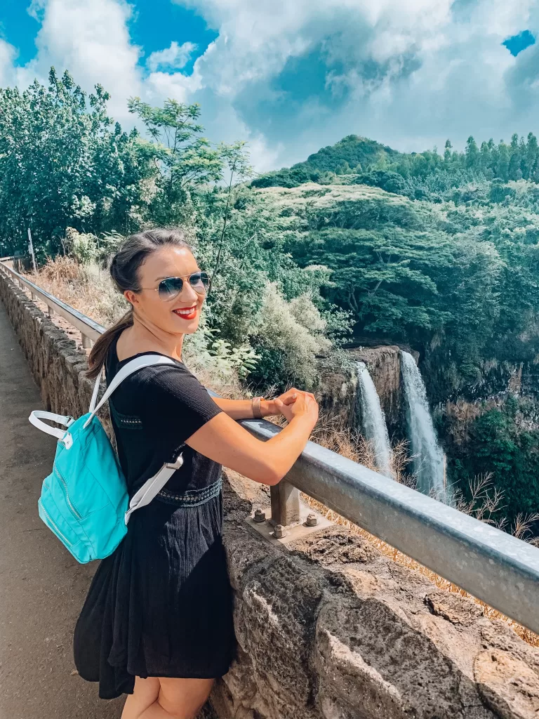 image of wailua falls, waterfall in kauai