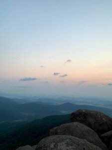 View from the top of old rag mountain at sunrise